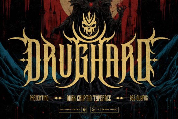 Drughard Typeface: The Bold Gothic Display Font